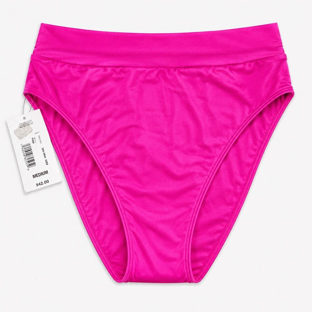 Sugar Beach Hot Pink High Waisted Bikini Bottoms Size M NWT
